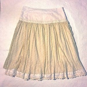 Panilli Skirt Lace Ivory Lined 100% Cotton M
